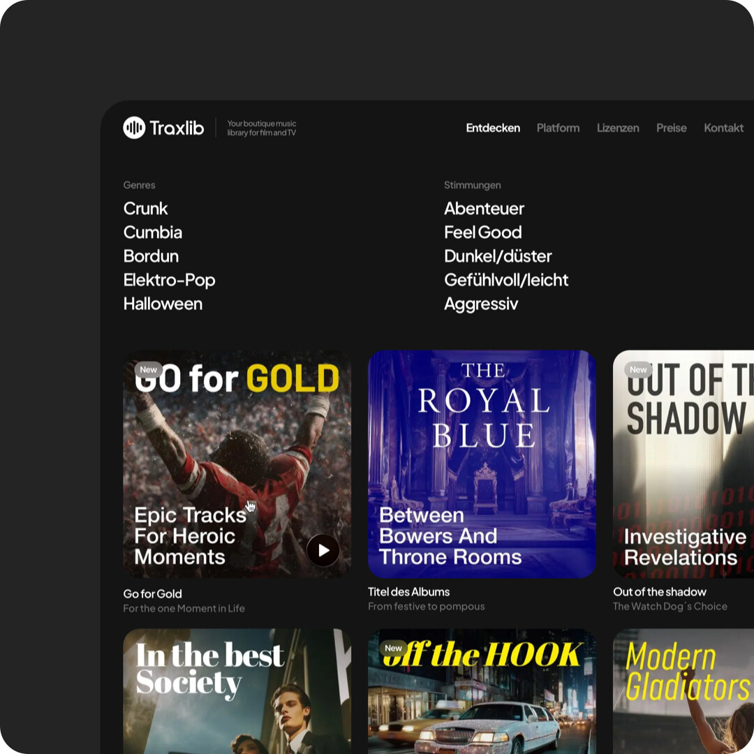 Traxlib – Your boutique music library for film and TV-